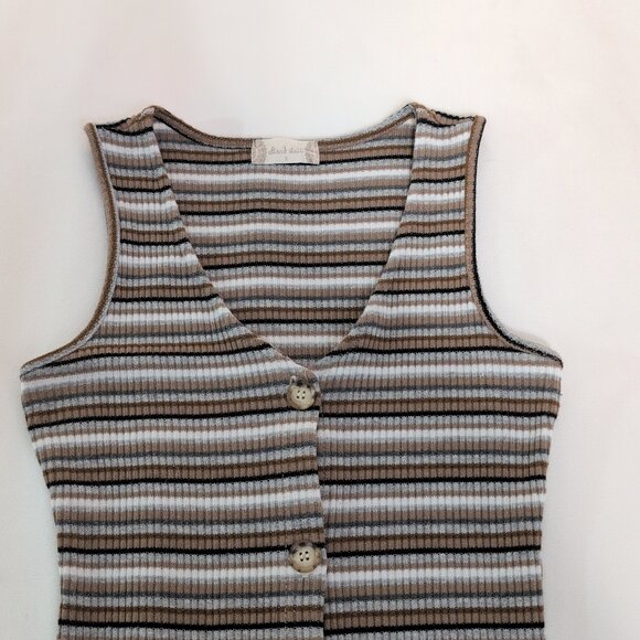 Altar'd State Striped Ribbed Button-Front Midi Dress S - Picture 5 of 7